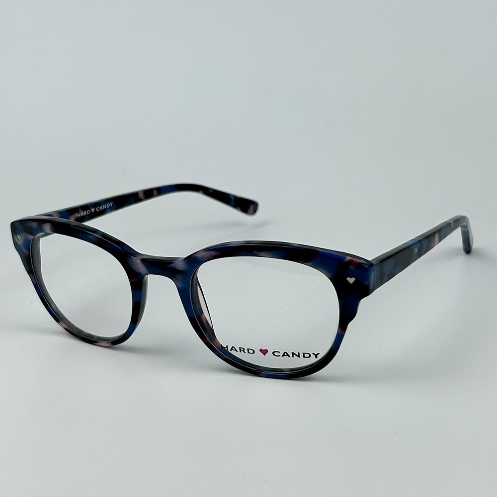 Hard Candy HC26 Womens Eyeglasses Blue Tortoise Plastic Full Rim 48-21-140 mm